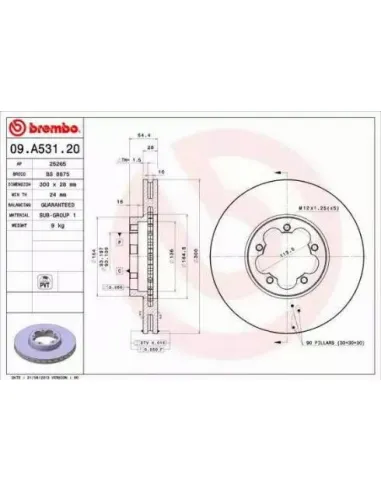 09.A531.20 Disco de freno Brembo