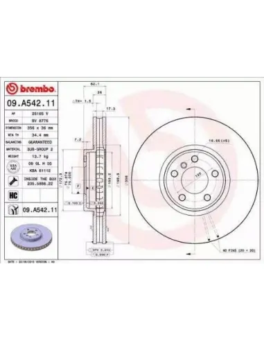 09.A542.11 Disco de freno Brembo