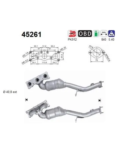 Módulo colector de admisión Audi / SEAT 45261