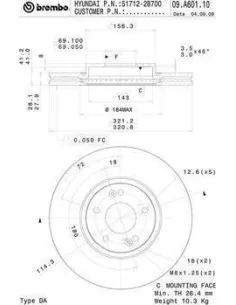 09.A601.11 Disco de freno Brembo