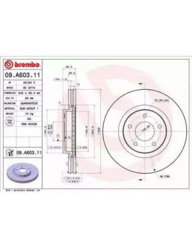 09.A603.11 Disco de freno Brembo