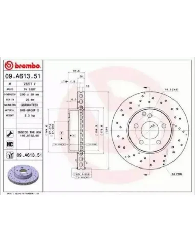 09.A613.51 Disco de freno Brembo