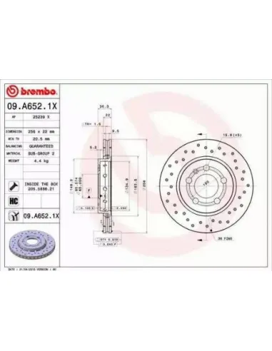 09A6521X Disco de freno Brembo