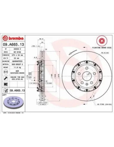 09A66513 Disco de freno Brembo