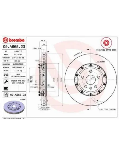 09A66523 Disco de freno Brembo