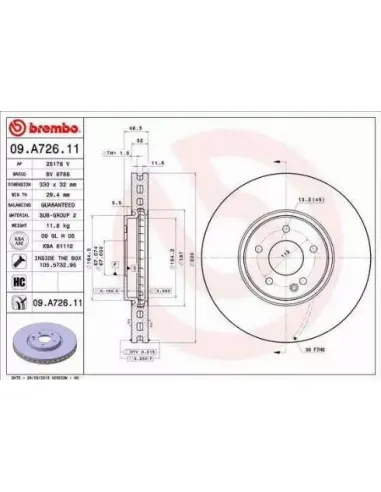 09.A726.11 Disco de freno Brembo