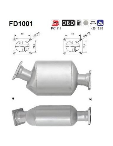 Filtro de partículas diésel AS FD1001 para BMW | Recambios Colmenar