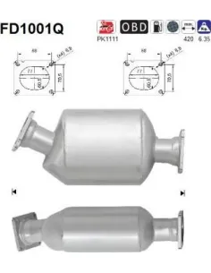 Filtro de partículas diésel AS FD1001Q para BMW | Recambios Colmenar