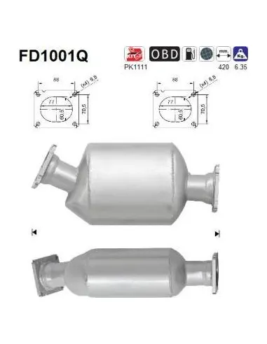 Filtro de partículas diésel AS FD1001Q para BMW | Recambios Colmenar