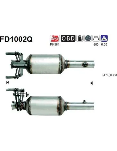 Filtro de partículas diésel AS FD1002Q para MERCEDES