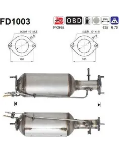 Filtro de partículas diésel AS FD1003 para FORD / VOLVO