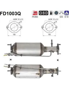 Filtro hollín partí­culas sistema escape