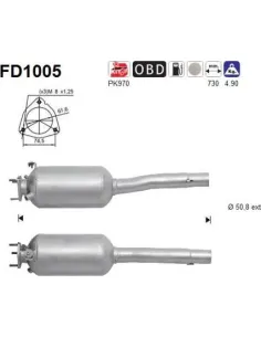 Filtro de partículas diésel AS FD1005 para FIAT | Recambios Colmenar