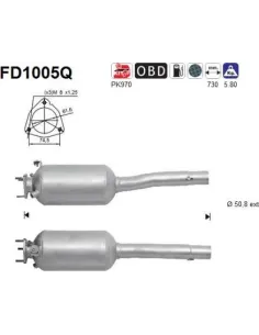 Filtro de partículas diésel AS FD1005Q para FIAT | Recambios Colmenar