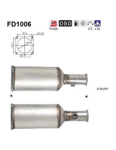 Filtro de partículas diésel AS FD1006 para CITROËN