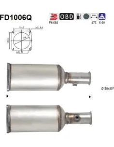 Filtro de partículas diésel AS FD1006Q para CITROËN