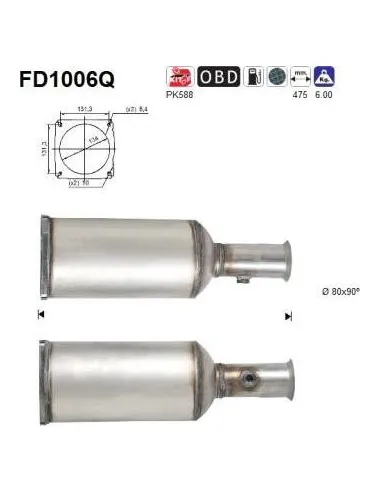 Filtro de partículas diésel AS FD1006Q para CITROËN