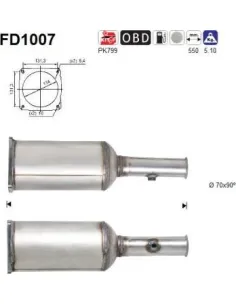 Filtro hollín partí­culas sistema escape