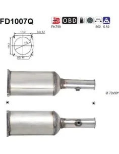 Filtro de partículas diésel AS FD1007Q para CITROËN / PEUGEOT