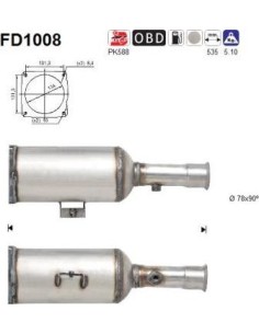 Filtro de partículas diésel AS FD1008 para CITROËN / FIAT / LANCIA