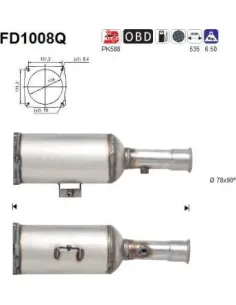 Filtro de partículas diésel AS FD1008Q para CITROËN / FIAT / LANCIA