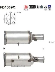 Filtro de partículas diésel AS FD1009Q para PEUGEOT