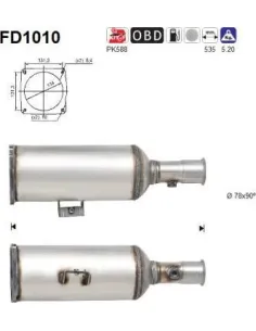 Filtro de partículas diésel AS FD1010 para CITROËN / FIAT / LANCIA