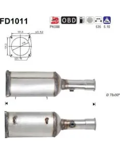 Filtro de partículas diésel AS FD1011 para CITROËN / FIAT / LANCIA