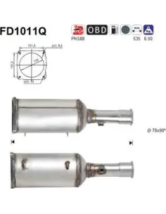 Filtro de partículas diésel AS FD1011Q para CITROËN / FIAT / LANCIA