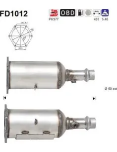 Filtro de partículas diésel AS FD1012 para PEUGEOT