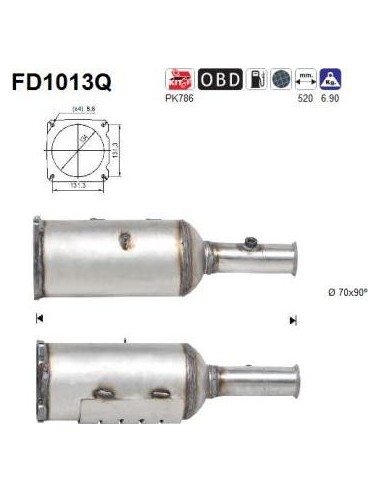 Filtro de partículas diésel AS FD1013Q para CITROËN / PEUGEOT