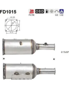 Filtro de partículas diésel AS FD1015 para CITROËN / PEUGEOT