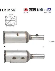 Filtro de partículas diésel AS FD1015Q para CITROËN / PEUGEOT