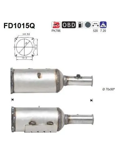 Filtro de partículas diésel AS FD1015Q para CITROËN / PEUGEOT