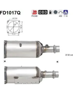 Filtro de partículas diésel AS FD1017Q para PEUGEOT