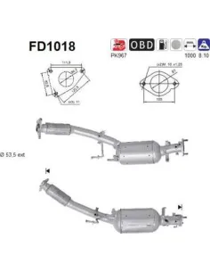 Filtro de partículas diésel AS FD1018 para NISSAN / RENAULT