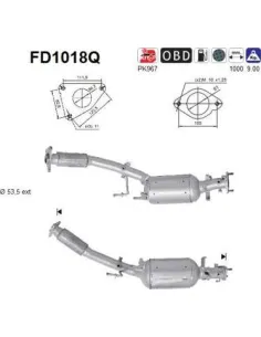 Filtro de partículas diésel AS FD1018Q para NISSAN / RENAULT