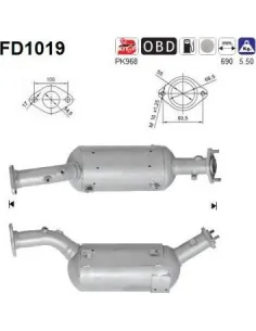 Filtro hollín partí­culas sistema escape