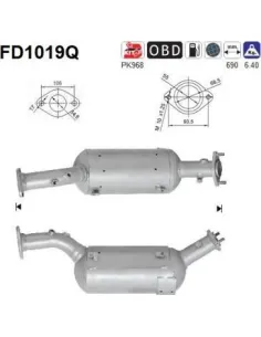 Filtro hollín partí­culas sistema escape