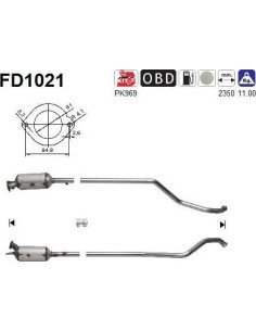 Filtro de partículas diésel AS FD1021 para RENAULT