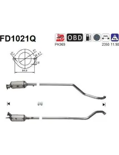 Filtro de partículas diésel AS FD1021Q para RENAULT