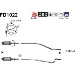 Filtro de partículas diésel AS FD1022 para OPEL | Recambios Colmenar