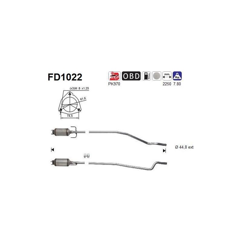 Filtro de partículas diésel AS FD1022 para OPEL | Recambios Colmenar