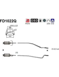 Filtro de partículas diésel AS FD1022Q para OPEL | Recambios Colmenar