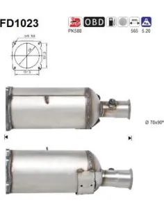 Filtro de partículas diésel AS FD1023 para CITROËN