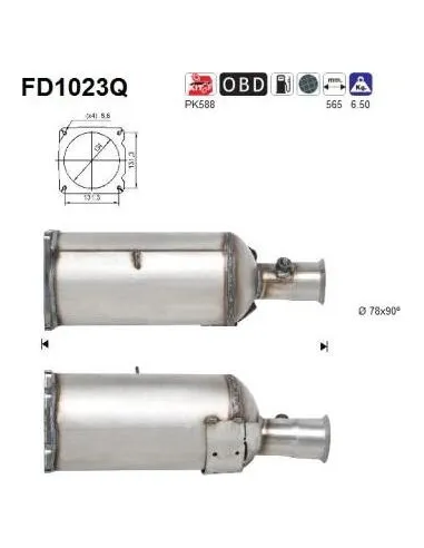 Filtro de partículas diésel AS FD1023Q para CITROËN