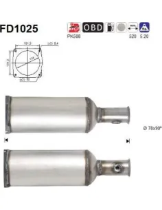 Filtro de partículas diésel AS FD1025 para CITROËN / PEUGEOT