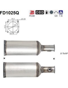 Filtro de partículas diésel AS FD1025Q para CITROËN / PEUGEOT