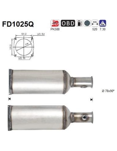 Filtro de partículas diésel AS FD1025Q para CITROËN / PEUGEOT