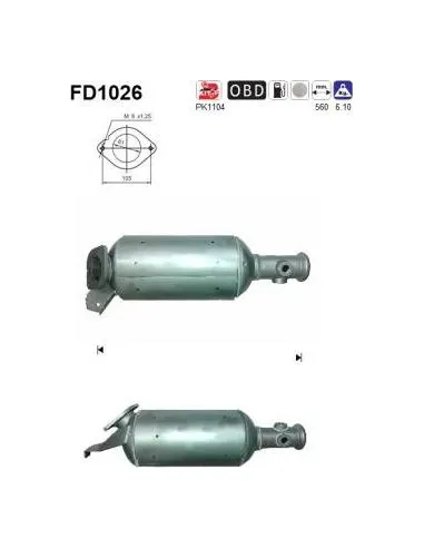 Filtro de partículas diésel AS FD1026 para NISSAN / OPEL / RENAULT